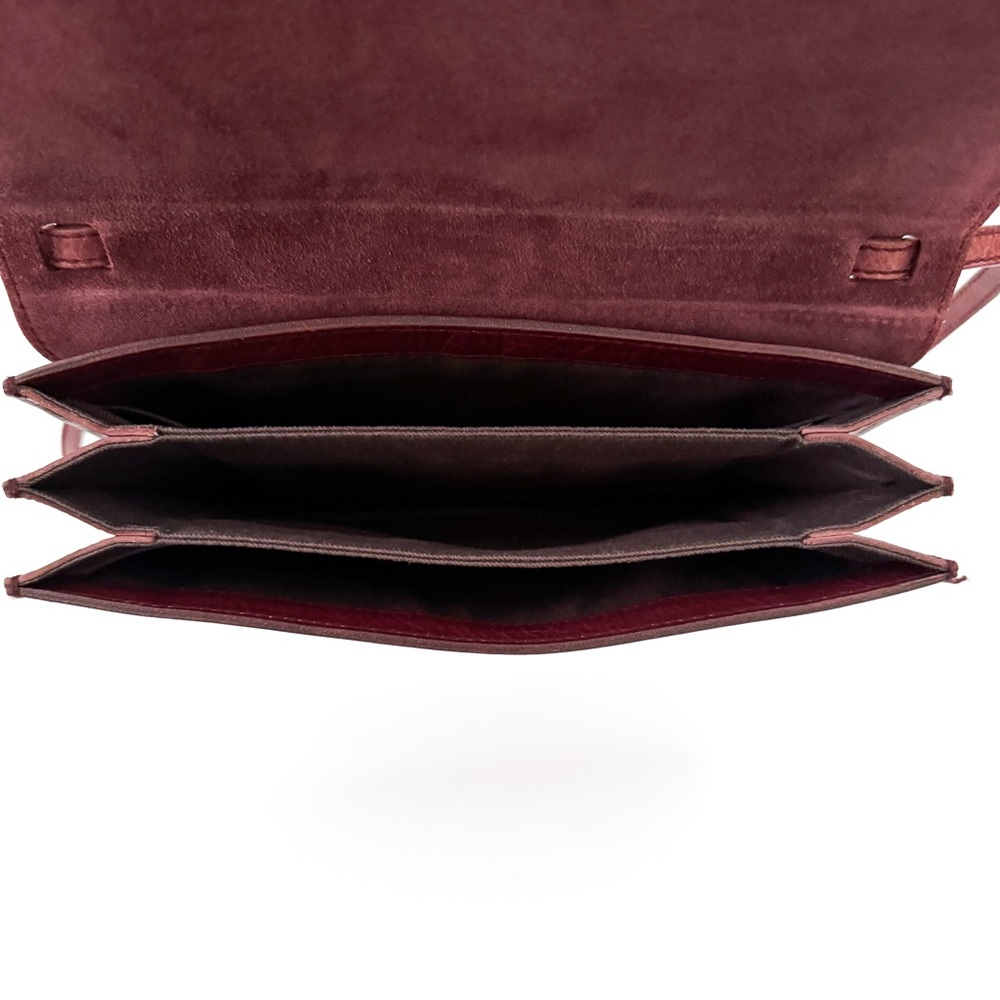 Madewell The Slim Red Brown Leather Convertible Crossbody Shoulder Bag Trifold - Picture 7 of 8